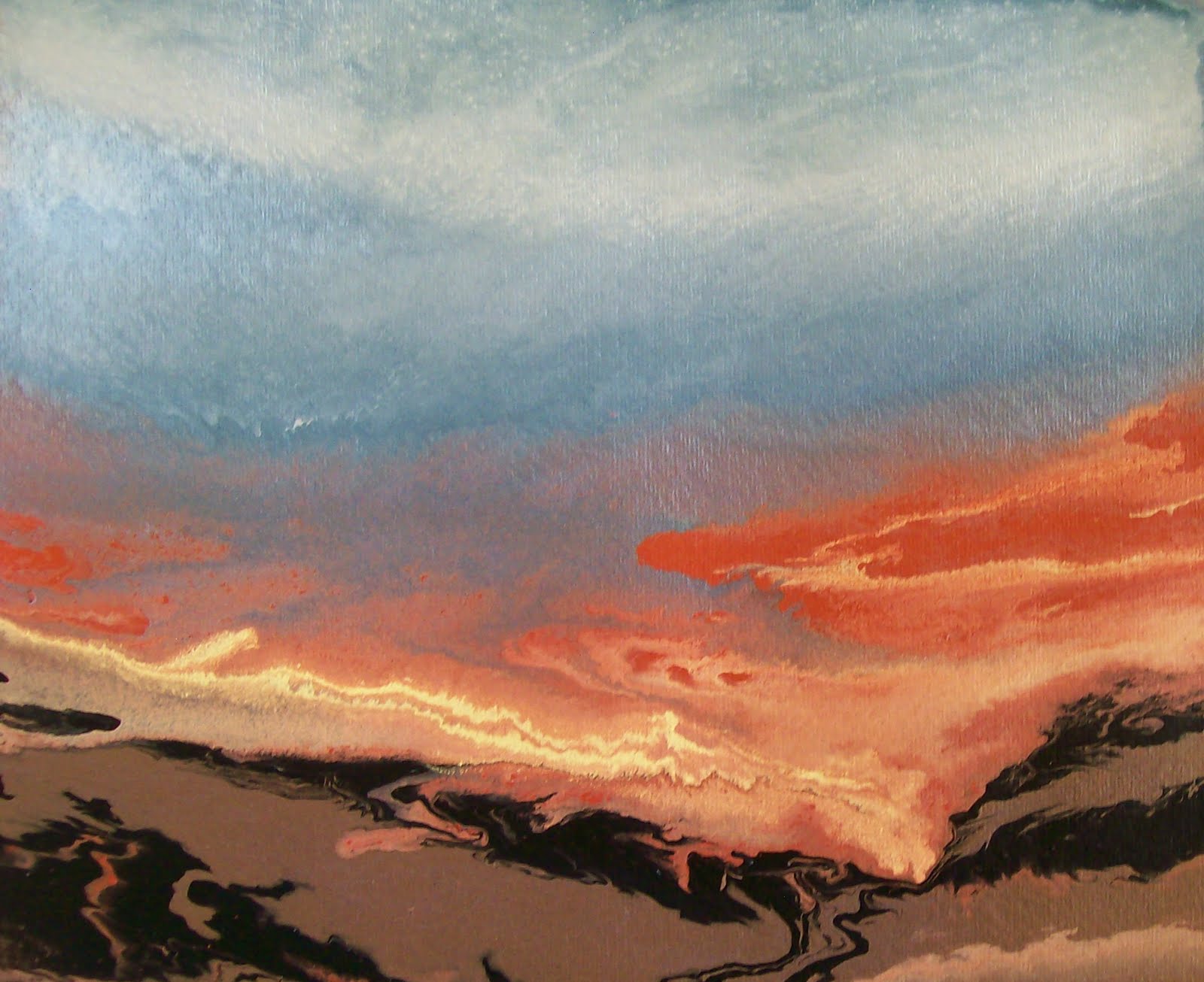 Contemporary Landscape Paintings Friday Night Sunset,Original