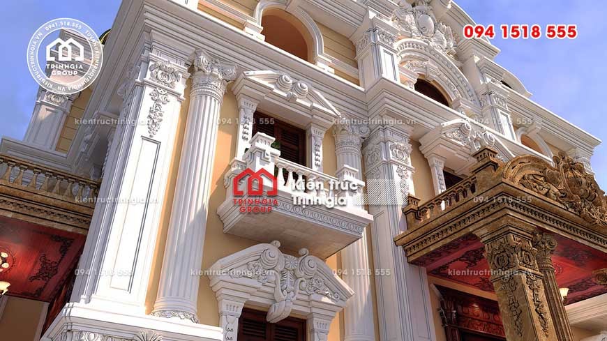 Thiết kế biệt thự lâu đài 3 tầng Pháp đẹp ở Châu Quỳ, Hà Nội - Ảnh 2
