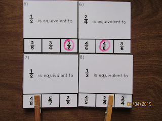Clip It Equivalent Fractions Task Cards