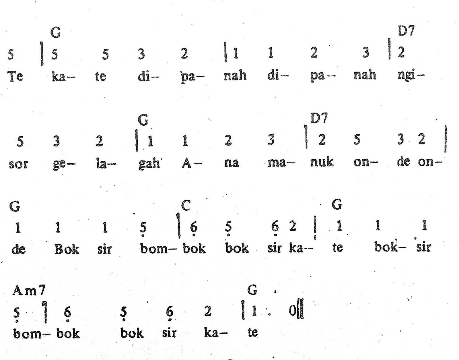 Chord & Arti Lirik Lagu Jawa Tengah: Te Kate Dipanah + Not Angka Chord & Arti Lirik Lagu Jawa Tengah: Te Kate Dipanah + Not Angka
