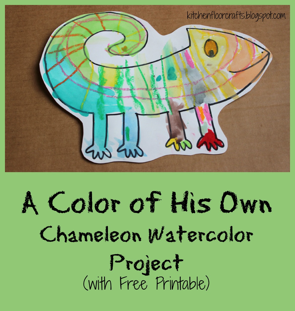 kitchen-floor-crafts-a-color-of-his-own-chameleon-watercolor-project