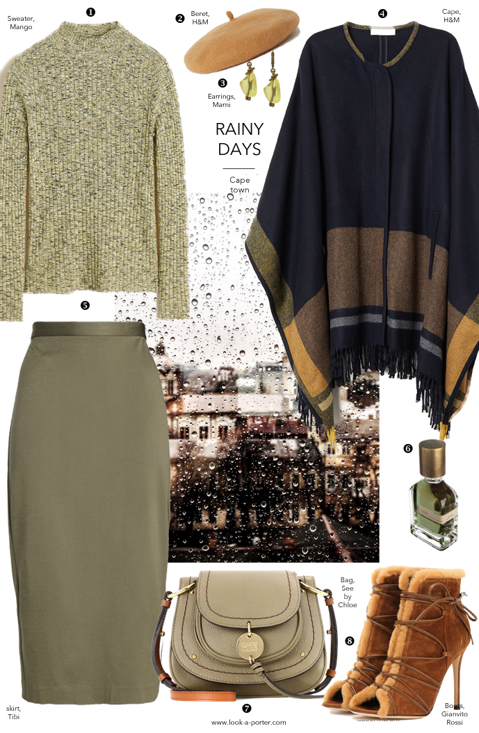How to style a cape with midi skirt including Mango, Tibi, See by Chloe, Gianvito Rossi, H&M and Marni clothes, jewellery, shoes and accessories for www.look-a-porter.com fashion blog, daily outfits
