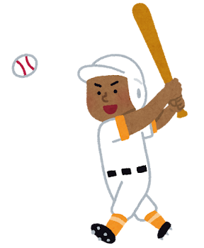 野球選手のイラスト(男性・黒人)