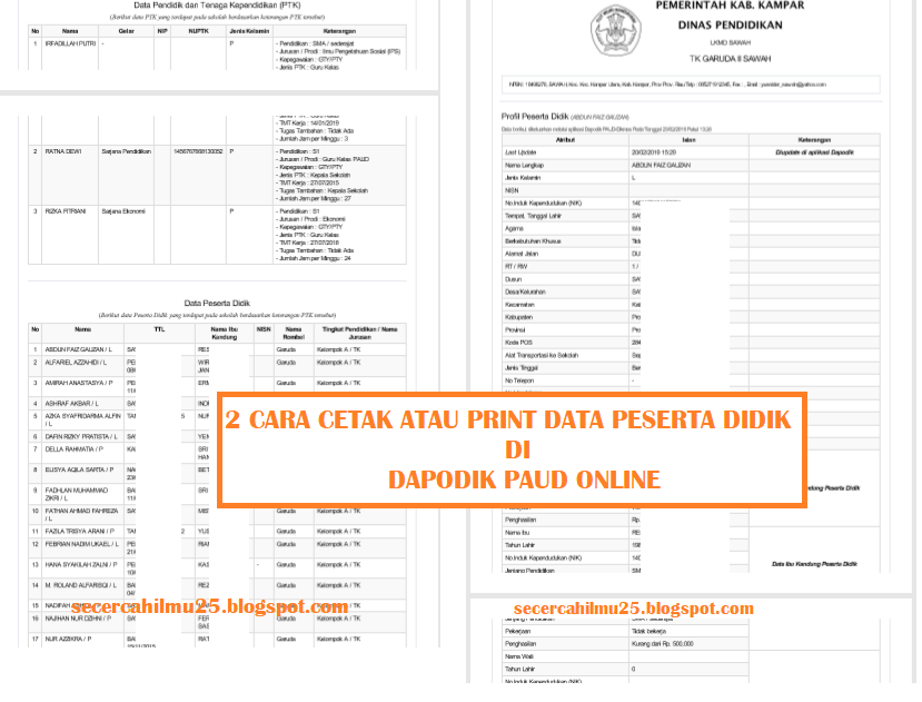 2 Cara Cetak Data Peserta Didik Di Dapodik Paud Online Secercah Ilmu