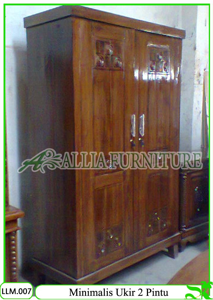 Lemari Minimalis  Klender 2 Pintu  Ukir  Allia Furniture