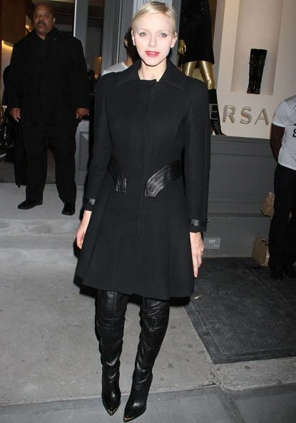 Princess Charlene of Monaco attended the Versace Private Dinner at the Waldorf Towers