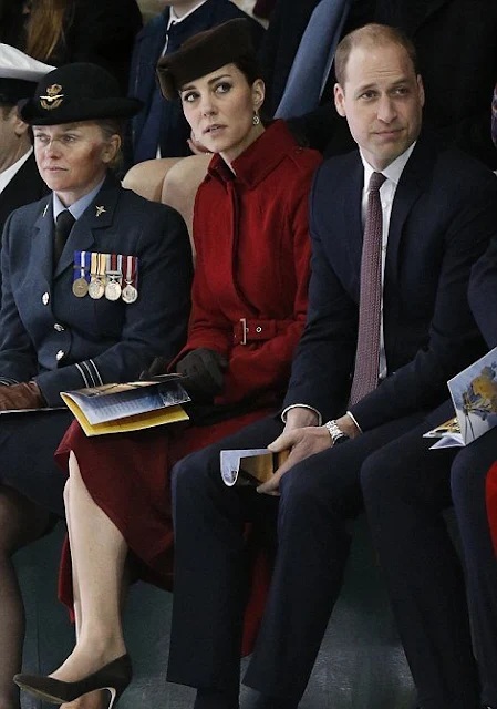 Catherine, Duchess of Cambridge and Prince William, Duke of Cambridge attend a ceremony marking the end of RAF Search and Rescue (SAR) Force operations during a visit to RAF Valley