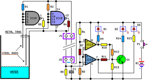 Water Level Indicator Circuit Schematic | Xtreme Circuits