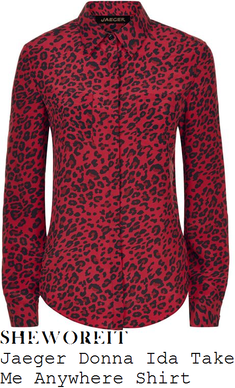 holly-willoughby-jaeger-donna-ida-take-me-anywhere-cranberry-red-and-black-leopard-print-long-sleeve-collared-button-up-silk-shirt