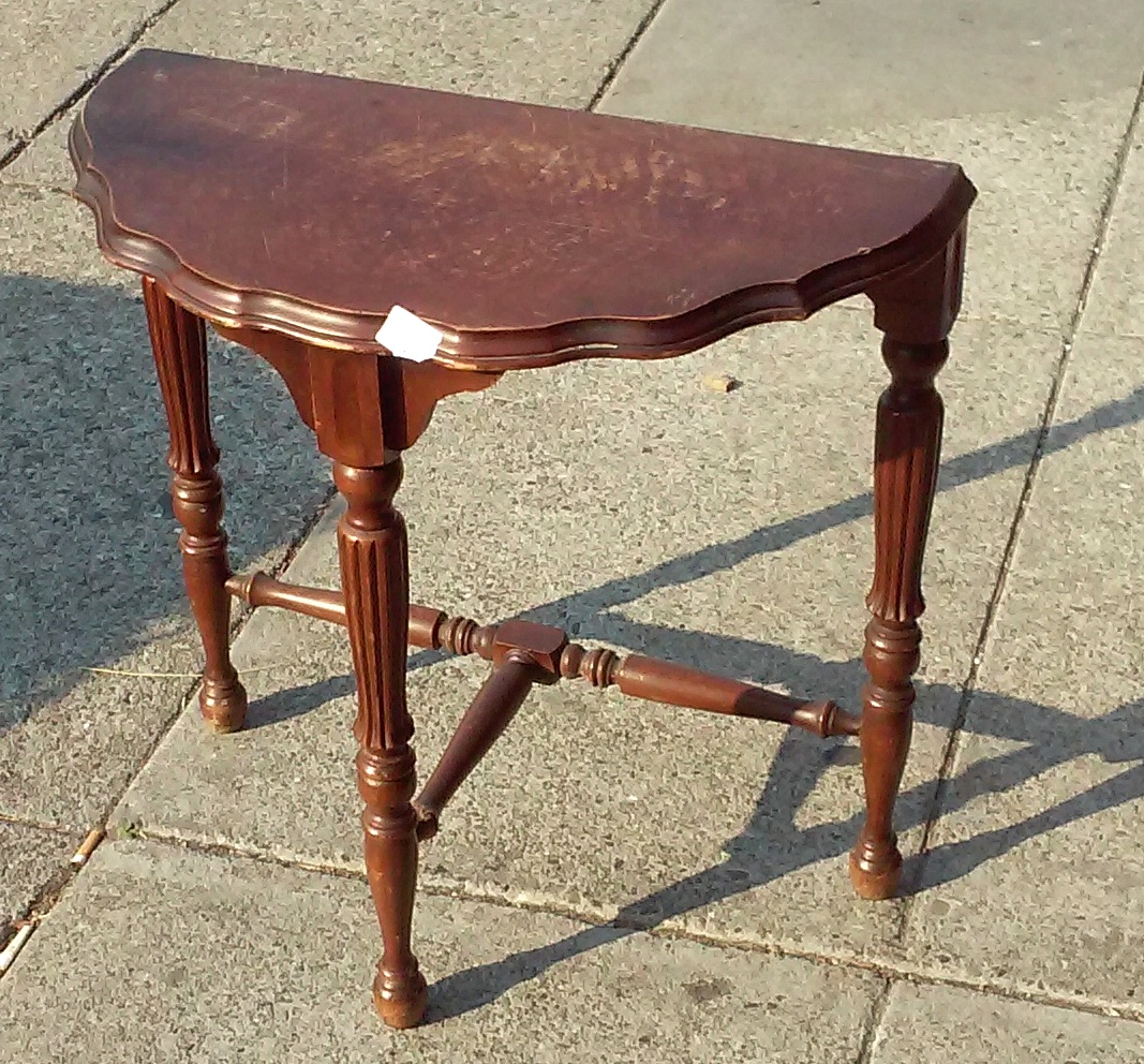 UHURU FURNITURE & COLLECTIBLES SOLD 6922 Vintage 2' Half Moon End