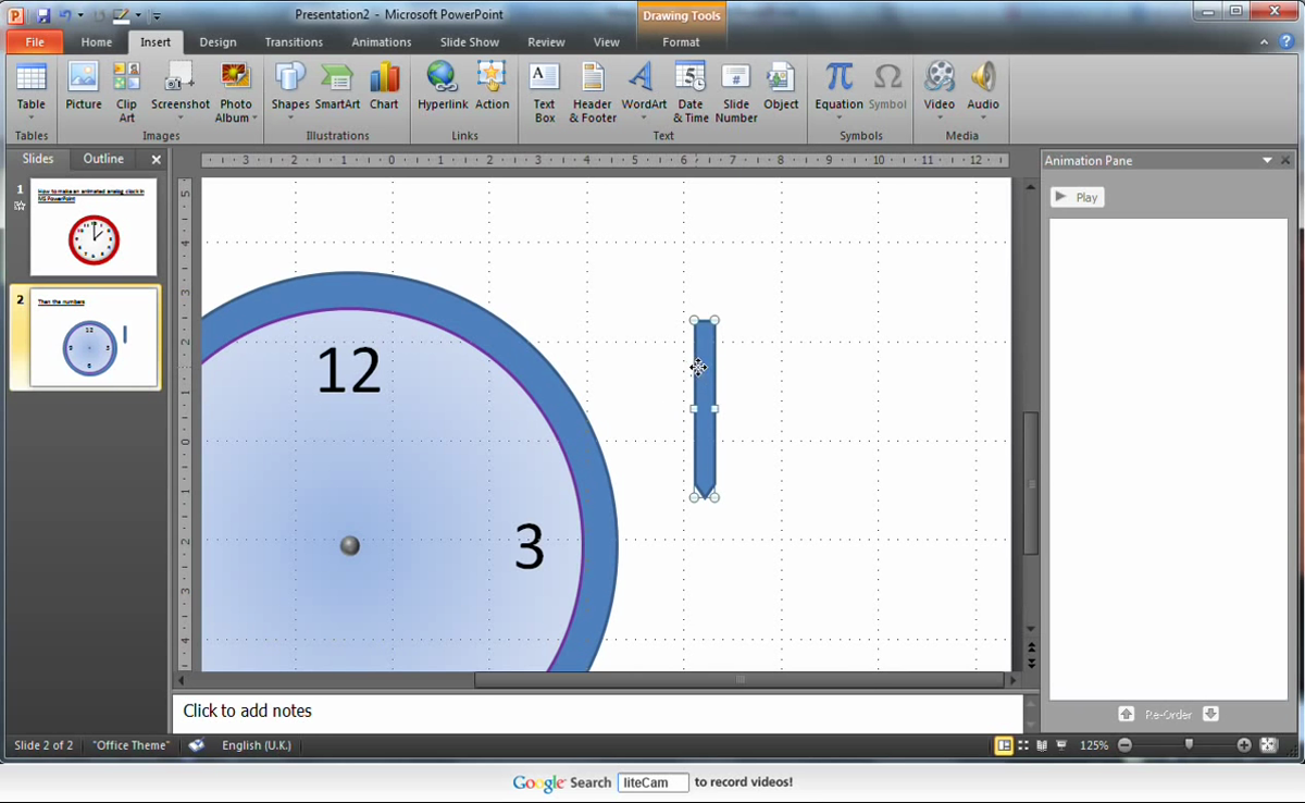 presentation Project create an animated analog clock with powerpoint