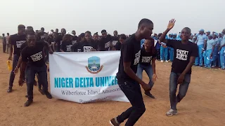 Contingent of the Niger Delta University Storm NUGA 2017 with 'From NDU 2d World T-shirts'