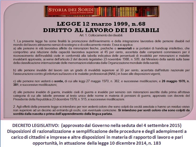 Di tutto e di tutti circa il mondo della Sordità La modificazione