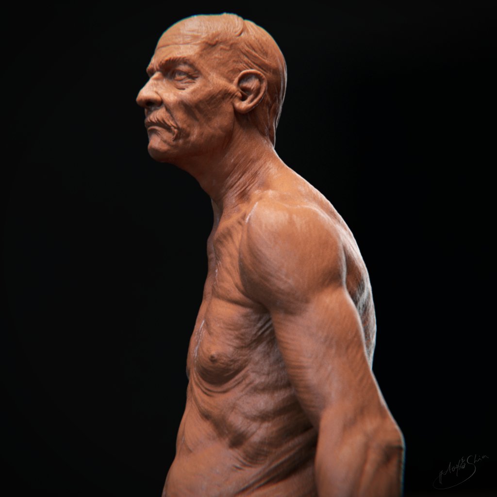 Yin Shiuan's Blog_I Have A CG Dream ZBrush Old Man Bust Sketch