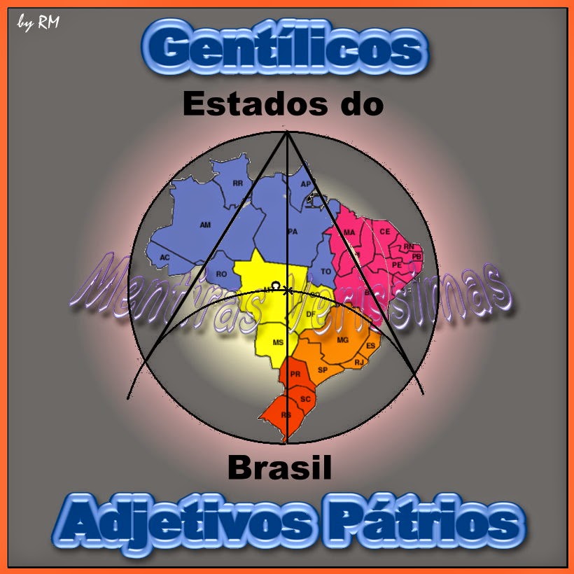 Adjetivos Pátrios ou gentílicos de todos os 26 Estados e do Distrito Federal do Brasil