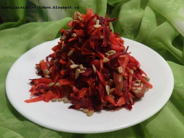 Khadija is in the Kitchen: SALADE MAROCAINE DE BETTERAVE, CAROTTE ET