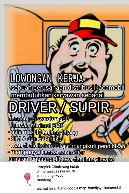 Lowongan Kerja Driver di Bandung