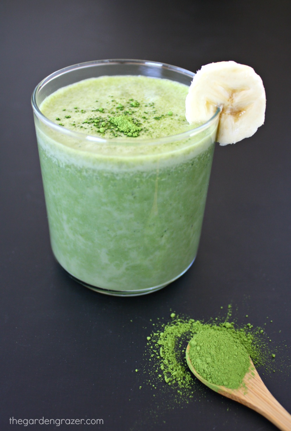 The Garden Grazer Creamy Banana Matcha Smoothie