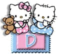 Alfabeto de Hello Kitty y Dear Daniel bebés D. 