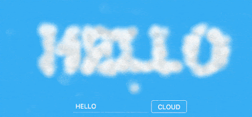 Cloudy text with pixi.js