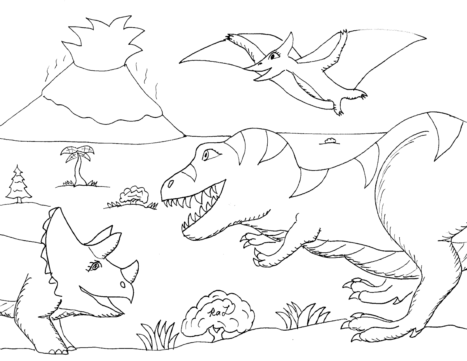 Robin's Great Coloring Pages: Pteranodon Chick on a Ledge and other ...