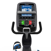 Nautilus R618's SightLine console with STN Dual Track blue backlit tm screens, tilt adjustable for best viewing angle, Bluetooth, 4 user profiles, dual speakers, MP3 input, USB charging port, 3-speed cooling fan