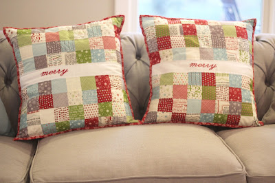 quilted pillow with embroidery