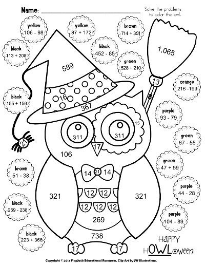 FlapJack Educational Resources: H"OWL"oween Poke Math ...