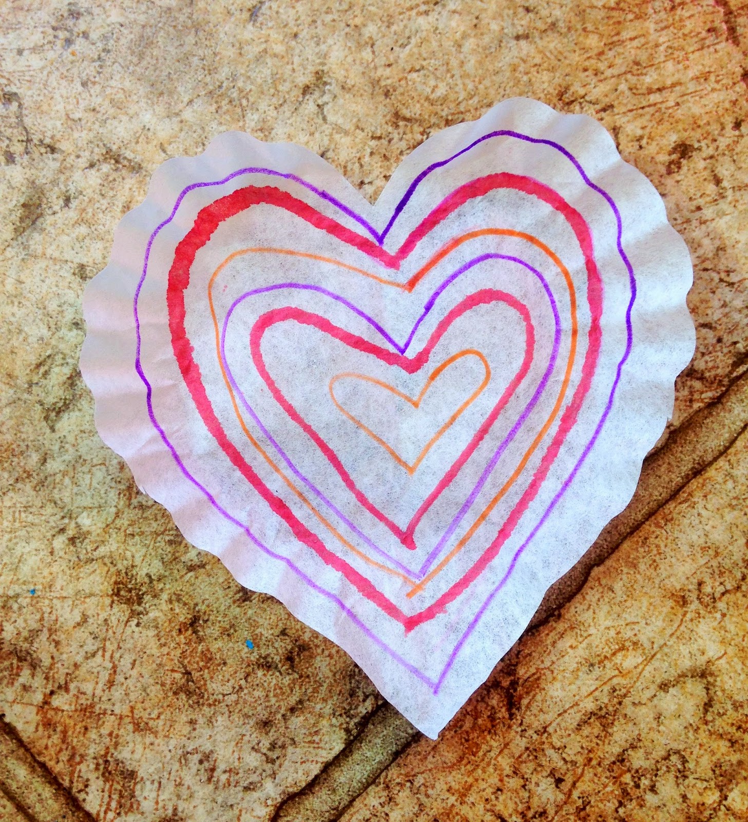 Mrs. Thompson's Treasures Coffee Filter Stained Glass Heart Craft