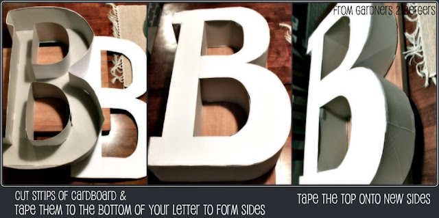 from Gardners 2 Bergers: DIY Cardboard Letters [Paper Mache Tutorial]