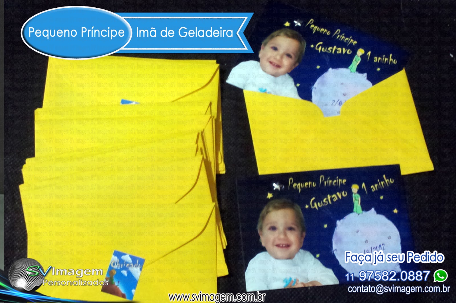 imã de geladeira personalizado no tema pequeno príncipe