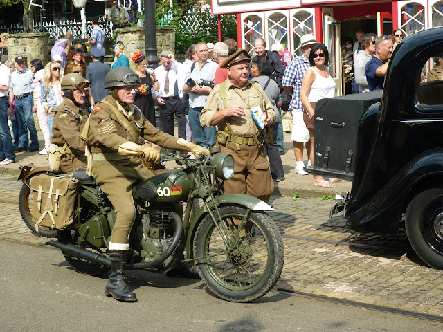 soldiers motorbike wwii re-enactment crich