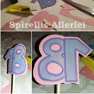 Bastelanleitung zum Basteln für einen Kuchenaufsatz 18