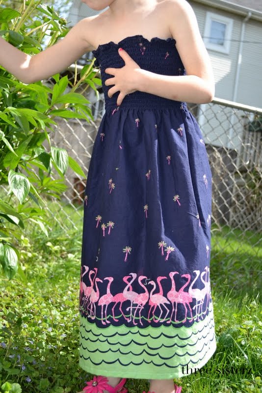 Three Sisterz Strapless Dress using Presmocked Fabric