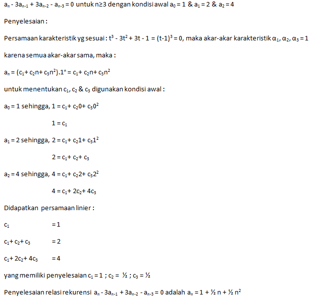 Koleksi Contoh Soal Relasi Rekursif + Pembahasan Dikdasmen