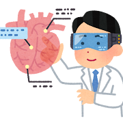 複合現実を使って医療を行う医師のイラスト