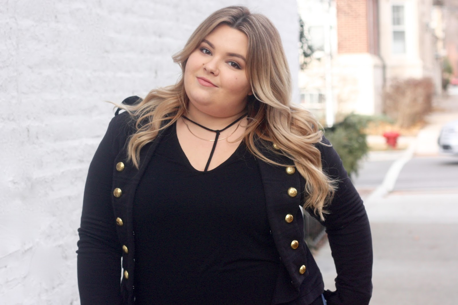 natalie craig, natalie in the city, plus size fashion, military style jacket, thigh high wide calf boots, knee high wide calf boots, faux suede boots, plus size blogger, mossimo target denim, ootd, chicago blogger, midwest, street style