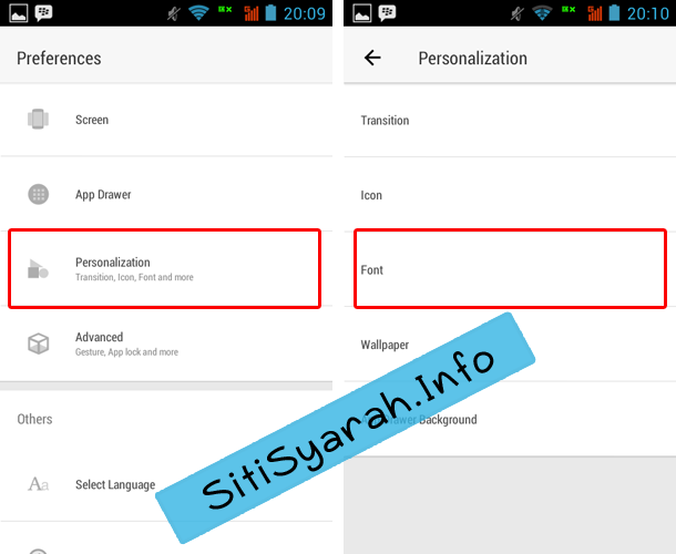 Ganti tampilan font android kitkat