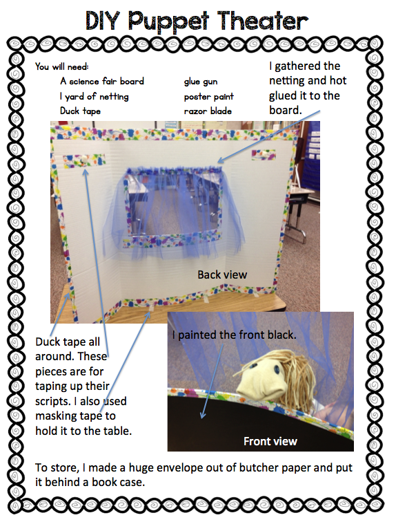 Classroom Freebies Too DIY Classroom Puppet Theater