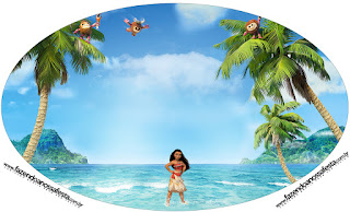 Moana: Free Printable Cupcake Toppers and Wrappers. Moana Toppers or Free Printable Candy Bar Labels.