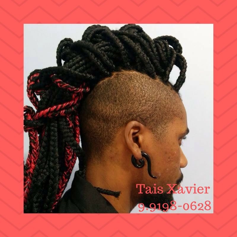 moicano com trança masculino