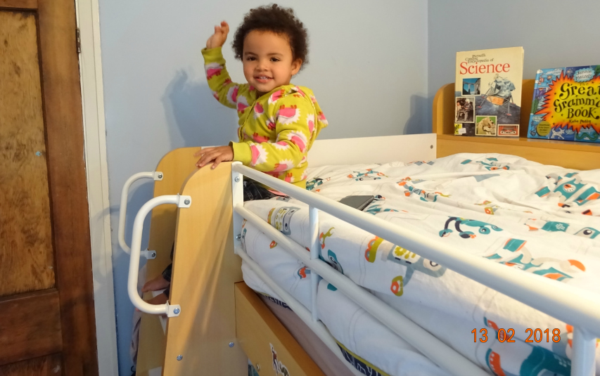 The ladder on the Domino Bunk bed from Bed Kingdom