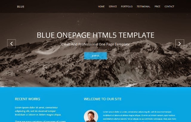 Blue - One Page Landing Page Template