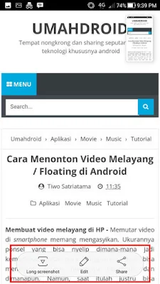 Mengambil Tangkapan Layar Panjang Android