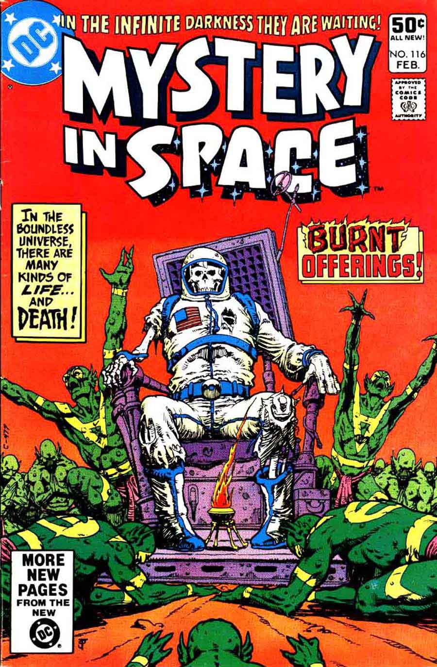 Mystery in Space #116 dc 1980s science fiction comic book cover art by Jim Starlin