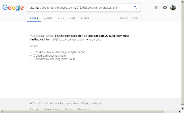 alasan mengapa blog tidak tampil di Google