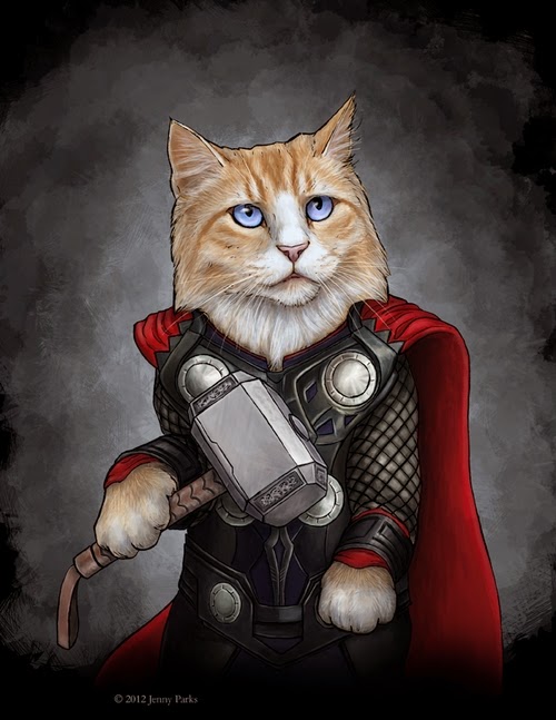 03-Thor-Jenny-Parks-Drawing-Animals-Superhero-Cats-Scientific-Illustrator-www-designstack-co