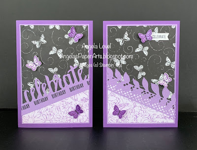 Stampin' Up! Botanical Butterfly DSP Cards diagonal card by Angela Lovel, AngelasPaperArts
