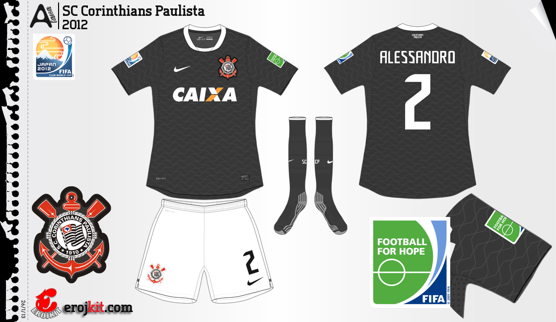 kit design by eroj 2012 corinthians home away e gk futebol