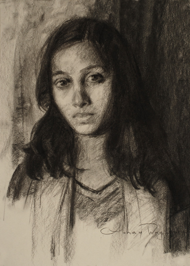 Artists of India Portrait in Charcoal01